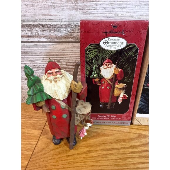 Hallmark Keepsake Ornament Folk Art Americana Collection Santa Figurines 90s - Picture 2 of 8